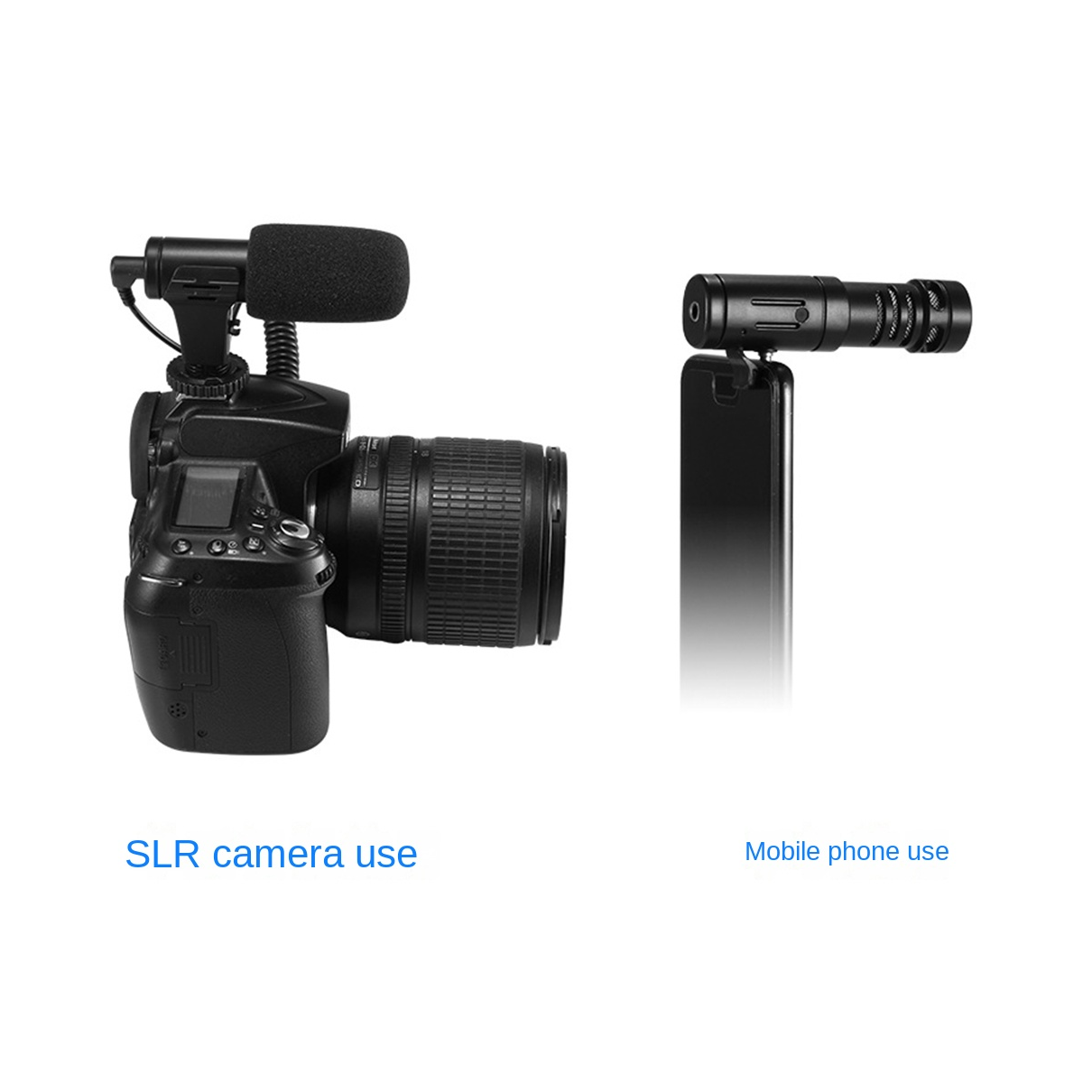 Video Microphone On-Camera Mini Condenser Record Interview Vlog Mic for Phone DSLR Camera 3.5mm Microphone