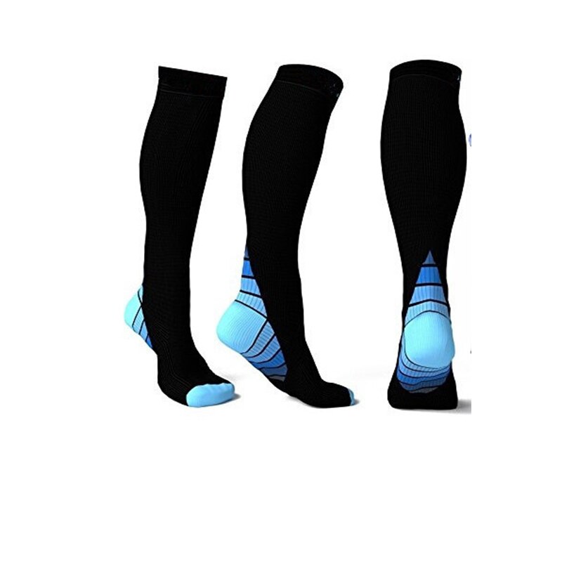 Universal Lange Sport Socken Männer Kompression Nylons Anti Slip Fußball Fußball Spiel Männlichen Weibliche Code Frau: Himmel-Blau / L/XL