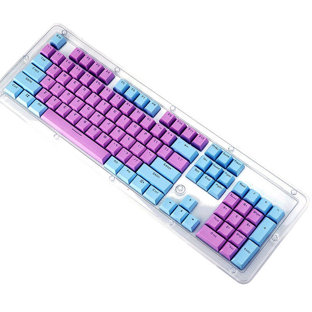 USPS Paars + blauw Doorschijnende Double Shot PBT 104 KeyCaps Backlit voor Cherry MX Keyboard Switch