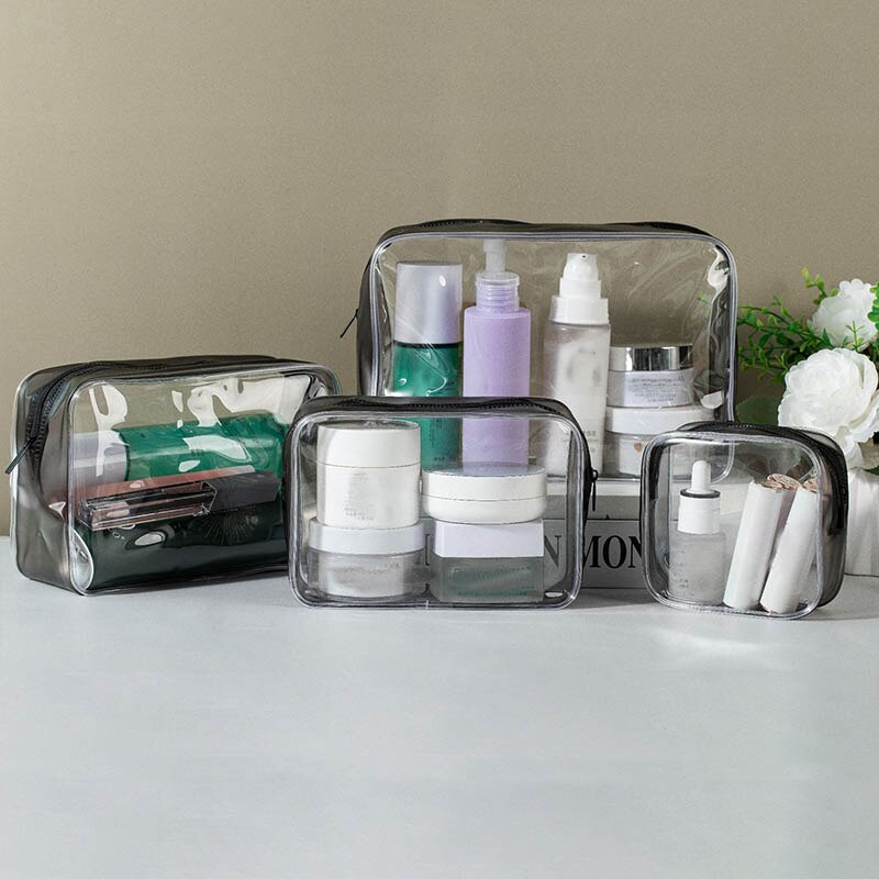 Neceser de viaje de PVC transparente, bolsa de aseo impermeable a la , nueva bolsa de almacenamiento de maquillaje, organizador de cosméticos de Pvc transparente