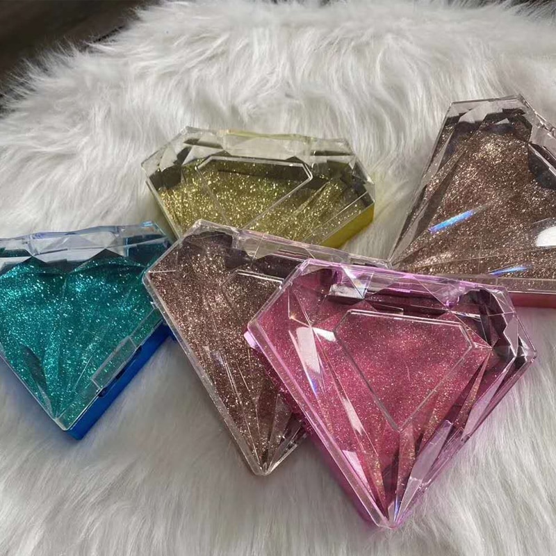 10/20/30/50 pcs Crystal Clear Lash Box for 25mm Dramatic Mink Lashes Empty Clear diamond Lashes Packaging
