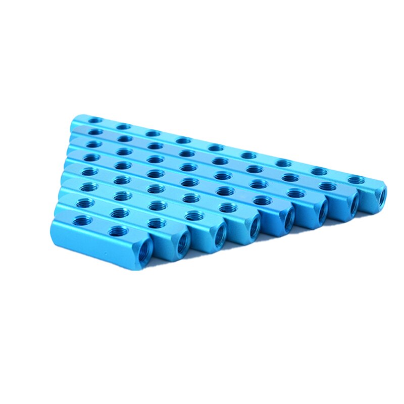Pneumatic Components1/4" PT Thread Port 2 3 4 5 6 7 8 9 Way Pneumatic Quick Connector Air Hose Aluminum Manifold Block Splitter