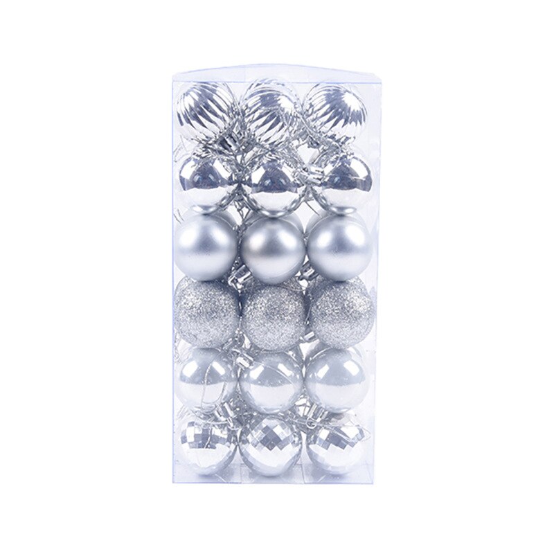 36 Pcs Gold Pink Champagne Red Metallic Christmas Balls Decor Christmas Tree Balls Xmas Decor For Home Year Balls: gray