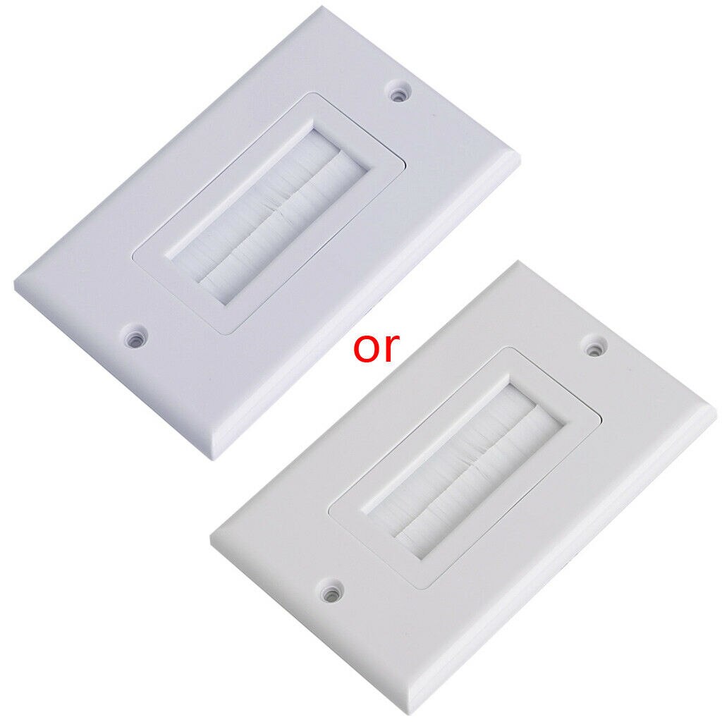 1 Single Gang Bristle Brush Wall Plate Port Insert Cover Outlet 120 Mount Panel