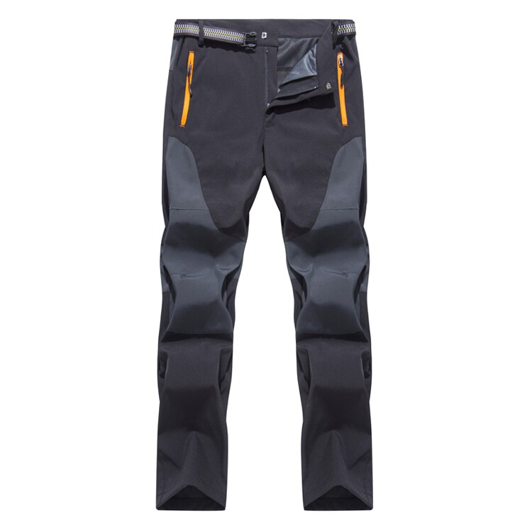 Outdoor Breathable Waterproof Camping&amp;hiking Pants Men Summer Thin Quick Dry Climbing Trekking Travel Trousers: black / L
