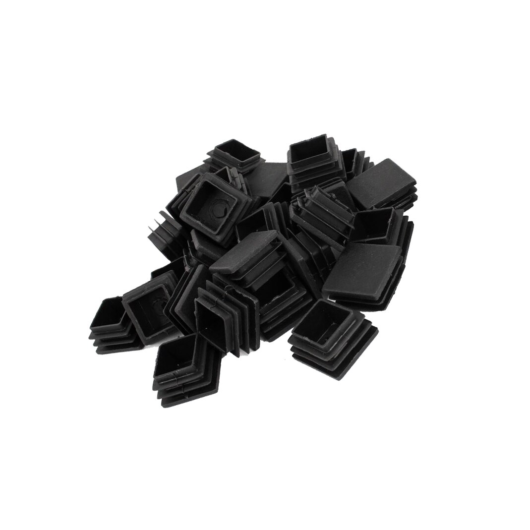 Durable Plastic Square Tube Inserts End Blanking Table leg Caps Chair Floor Feet Cap Protector 30mm x 30mm 30 Pcs Black