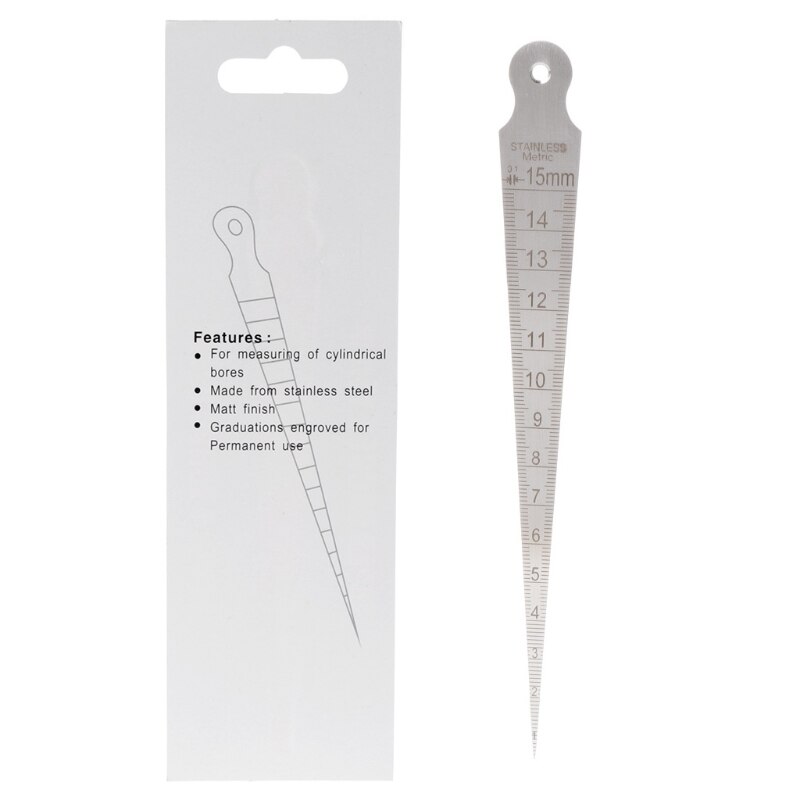 1-15mm Rvs Taper Gauge Feeler Gat Metrische Inch Meetinstrument Meetinstrument