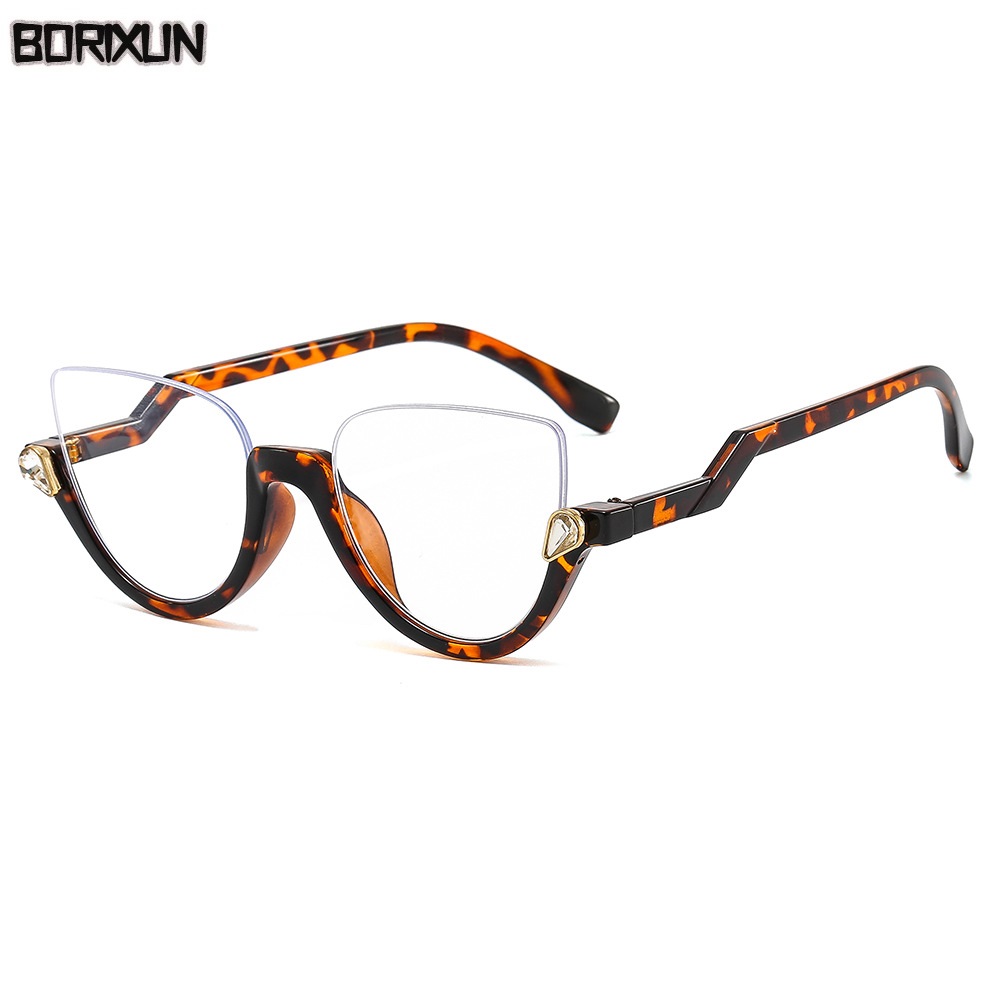 Montura de gafas graduadas de ojo de gato transparente para mujer y hombre, gafas ópticas, montura de gafas con lentes transparentes de diamante