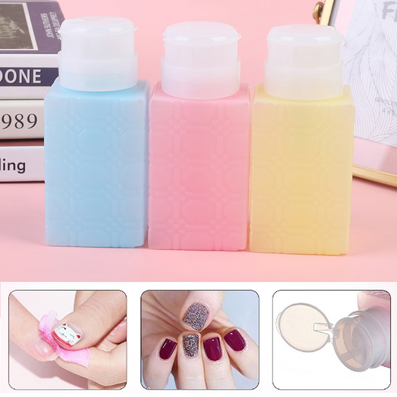 1 PC 220ML Empty Pump Dispenser Container Cleaner Nail Polish Remover Liquid Bottle