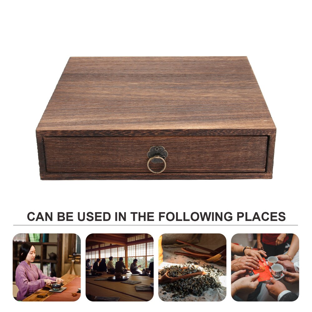 1 Set of Wood Tea Box Tea Chest Box Drawer Tea Box Wood Storage Tea Cake Drawer