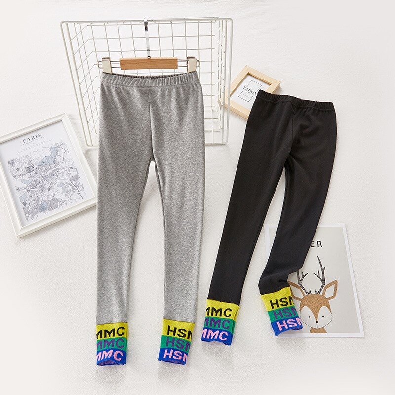 Nuovi Leggings a costine 2022 per bambine in cotone primavera autunno abbigliamento per bambini collant in maglia con stampa lettere pantaloni Skinny per bambini 10Y