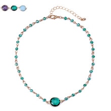 Grün Lila Blau Farbe Schlüsselbein Kette Halsband Halskette Gold Kette Kristall Halskette Natürliche Stein Halsketten Mit Perlen