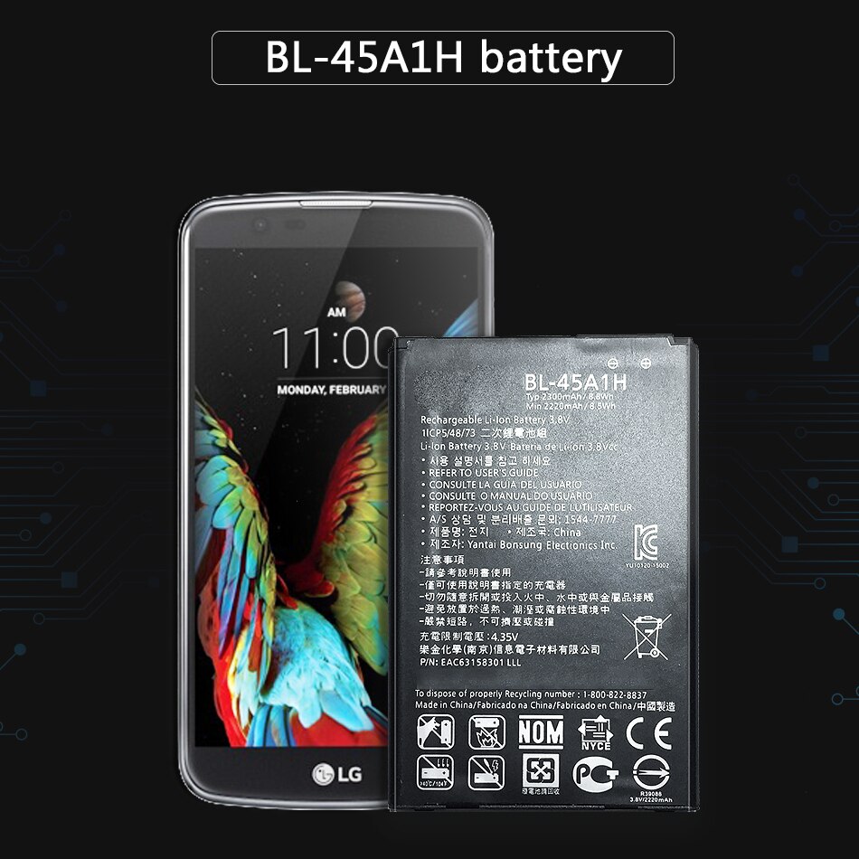 For LG K10 K20 Plus K30 K4 K7 K8 F670L F670K F670 K420N LTE Q10 K420 Battery BL 45A1H BL-45A1H BL-46ZH BL-46G1F BL-45F1F