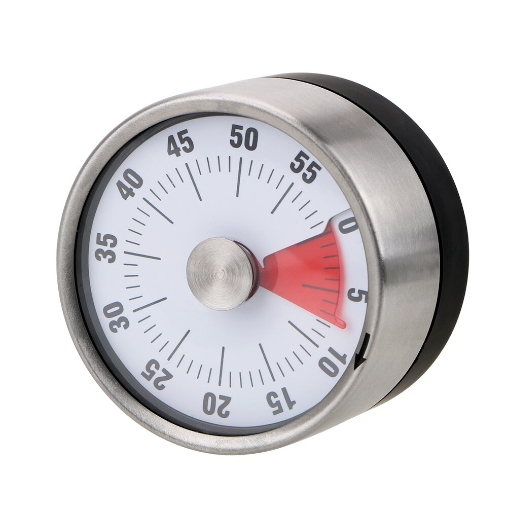 Kitchen Timer Time Reminder 60 Minutes Magnet Round Shape Kitchen Tools Countdown Alarm Reminder Mechanical Cooking Timer: Silver