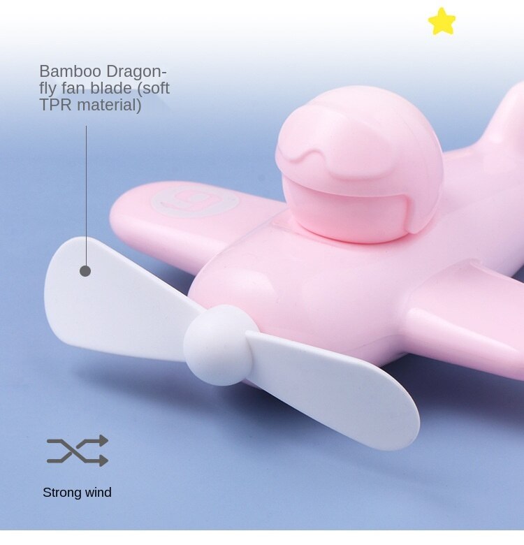 Simple Airplane Fan Cute Handheld Airplane Electric Fan Usb Charging Portable Desktop Mini Airplane Fan Multifunctional Toy