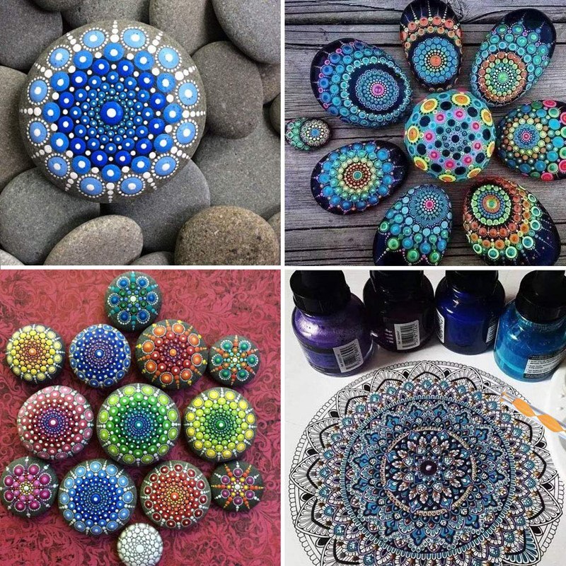 20 Pcs Mandala Rock Dotting Tools Nail Art Painting Tools Set For Art Crafts - 8 X Acrylic Rods, 5 X Double Sided Dotting Pens