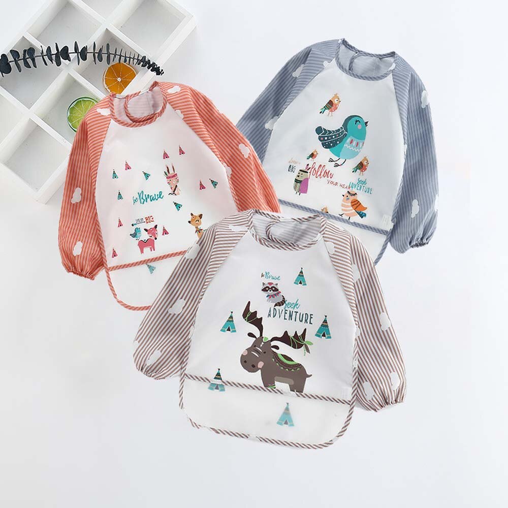 Baby Slabbertjes Lange Mouwen Waterdicht EVA Voeding Smock 1-3 Jaar Cartoon