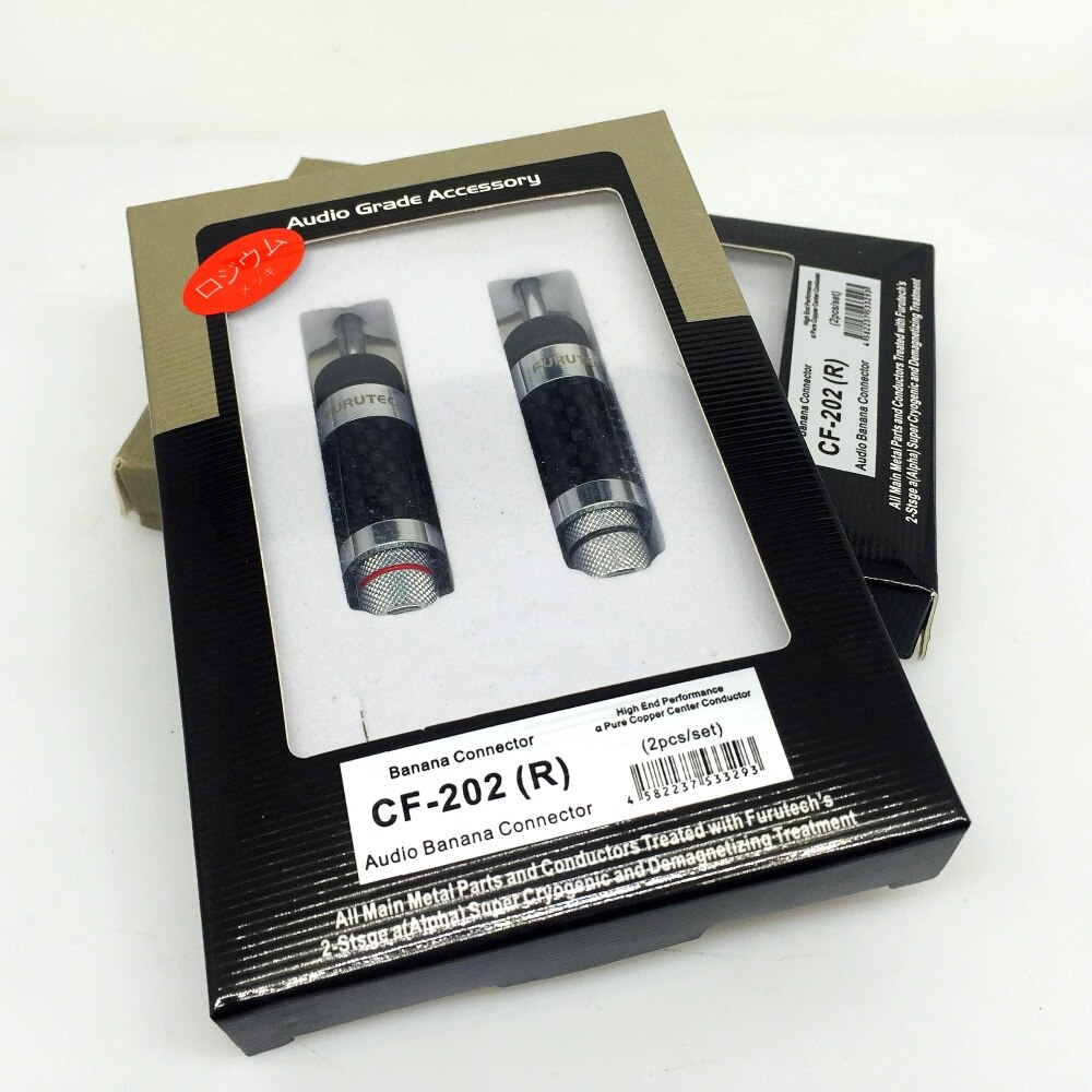 FURUTECH CF 202 (R) Kohlenstoff fiber rhodiniert lautsprecher Banane stecker Original Kasten MATIHUR