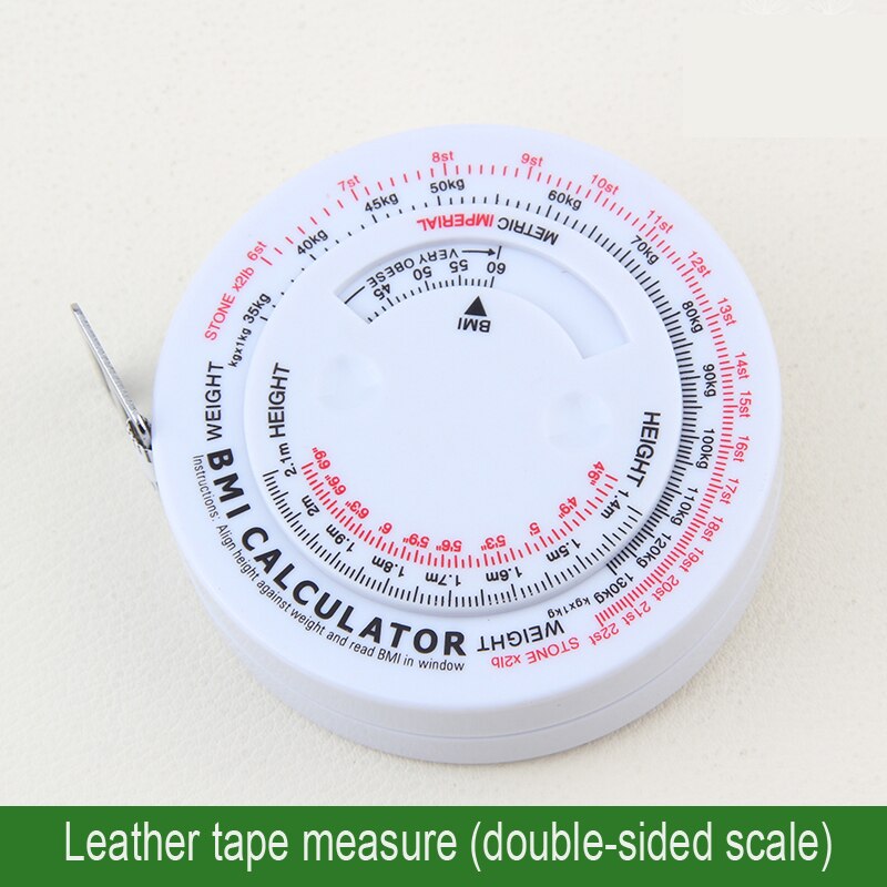 Dual function BMI measuring leather tape measure Waist circumference ruler health and beauty measurement tape measure fitness: Default Title