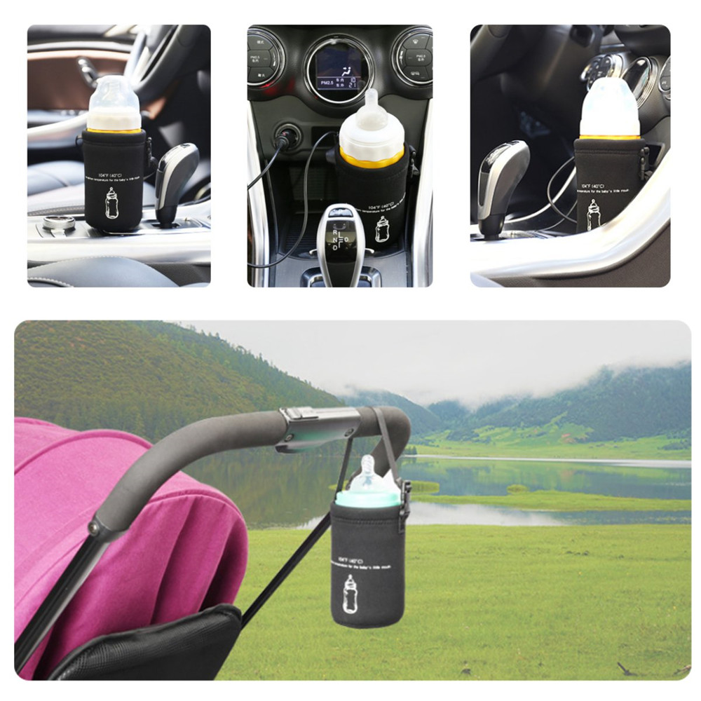 Baby Fles Isolatie Zakken Heater + Car Charge Kabel Flesvoeding Auto Voedsel Melk Water Drink Cup Warmer Reizen Voeden snel