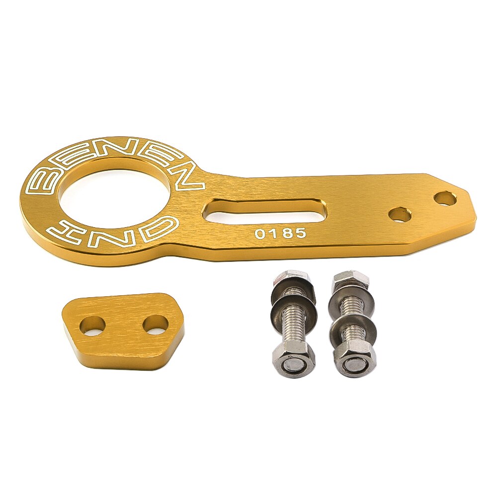 Car refitting personality trailer hook aluminum alloy rear trailer hook Racing Trailer ring rear bumper rear traction hook: Gold