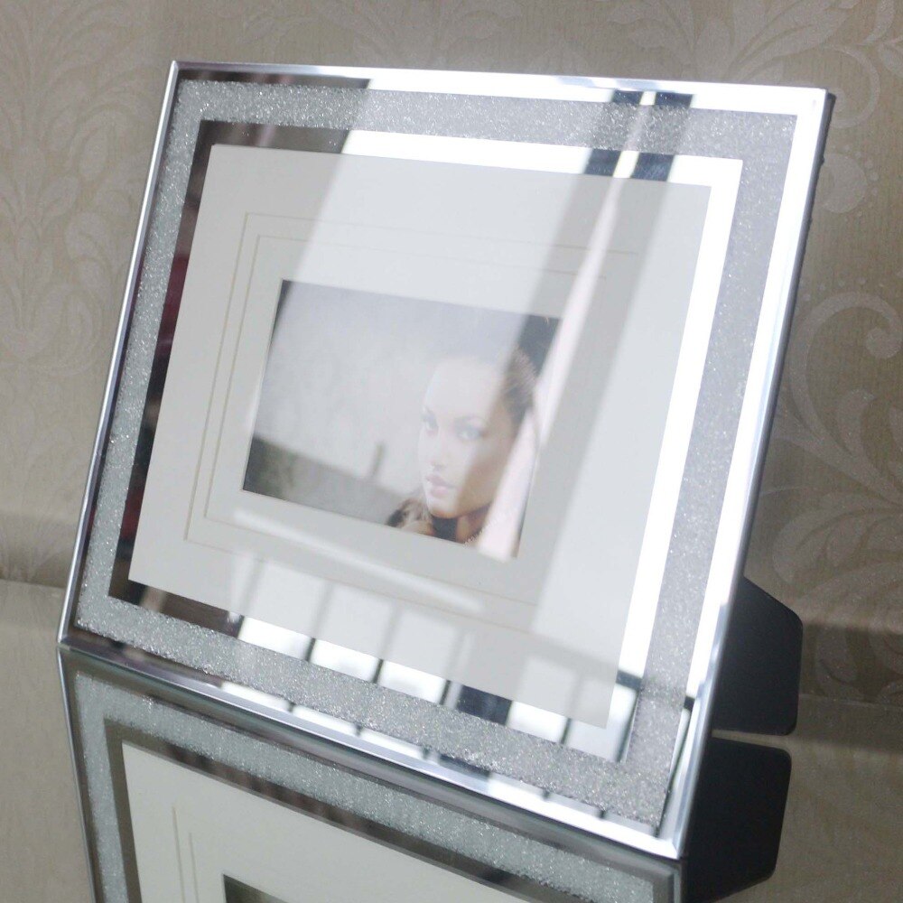 Christmas Crystal Photo Frame Desktop Glass Mirror Photo Frame insert photo 4x6" 5x7" 6x8' 8x10" Picture Frame