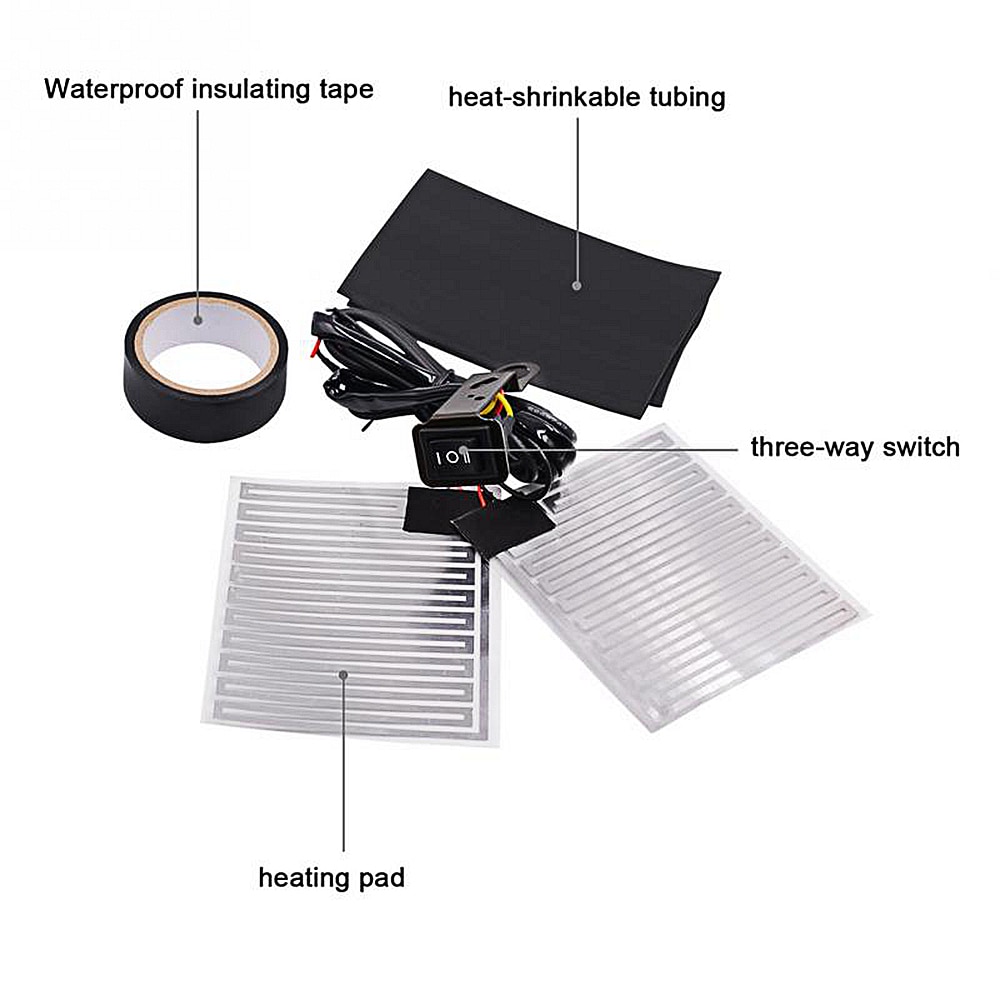 12V Motorcycle Electric Heating Handle Kit Heated Grip Pads Energy-Saving Heat Resistant Tape Heat Covers Handlebar Pad