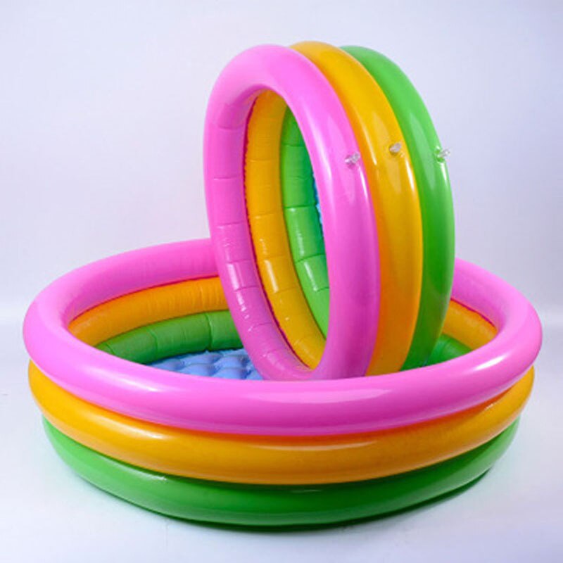 60/90CM Rainbow Baby Inflatable Round Swimming Pool for 0-3 Years Old Float Accessories Kids Outdoor Pool Toy