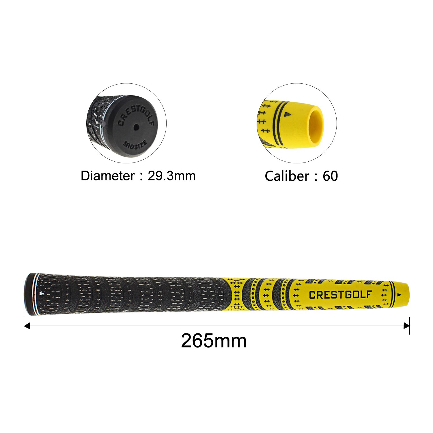 CRESTGOLF Multicolor peso ligero antideslizante de goma tamaño mediano Iron Golf Club Grips