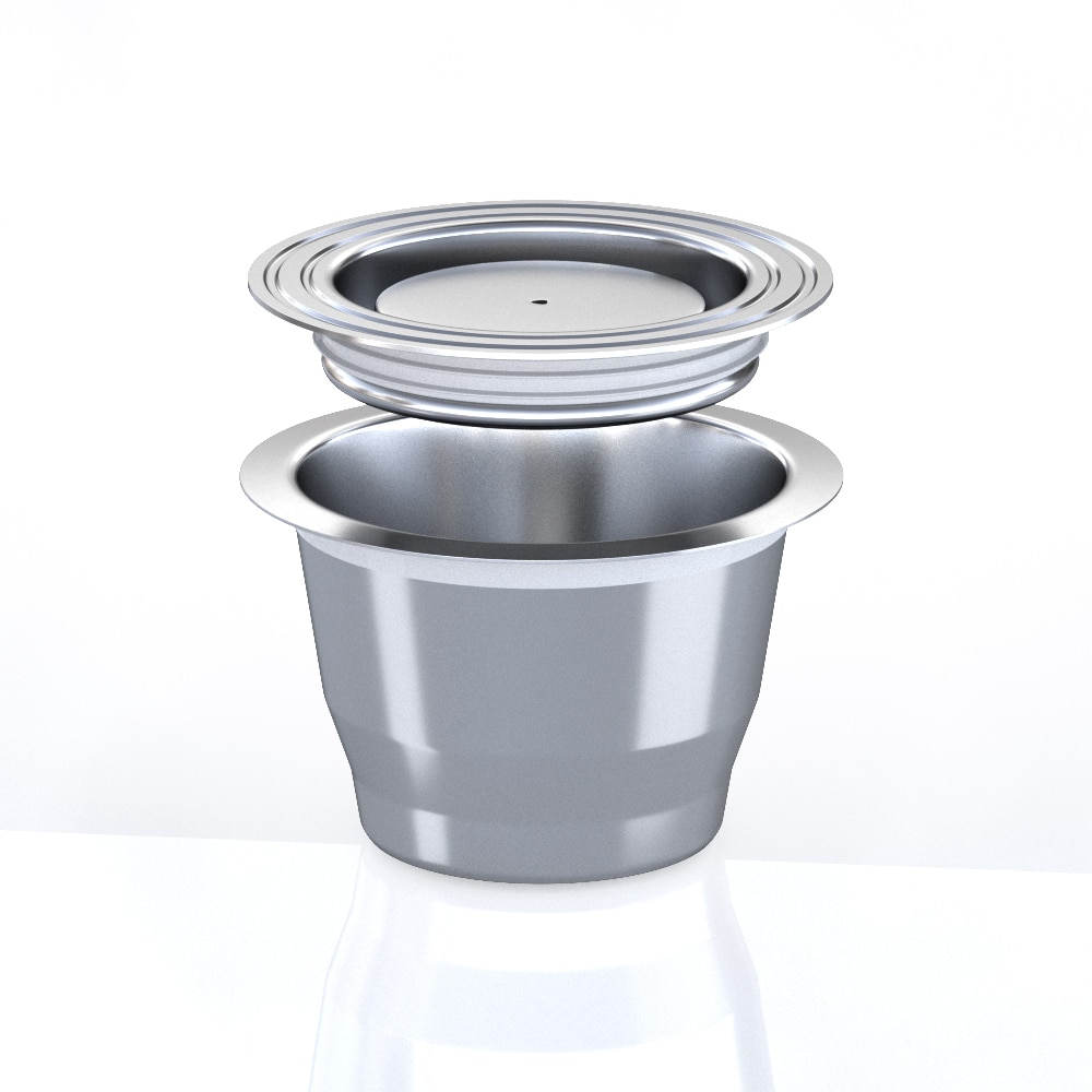 Återanvändbar kapsel i nespresso påfyllningsbar rostfri stål 2 in 1 återanvändbara essenza mini pixie inissa kaffefilter droppar