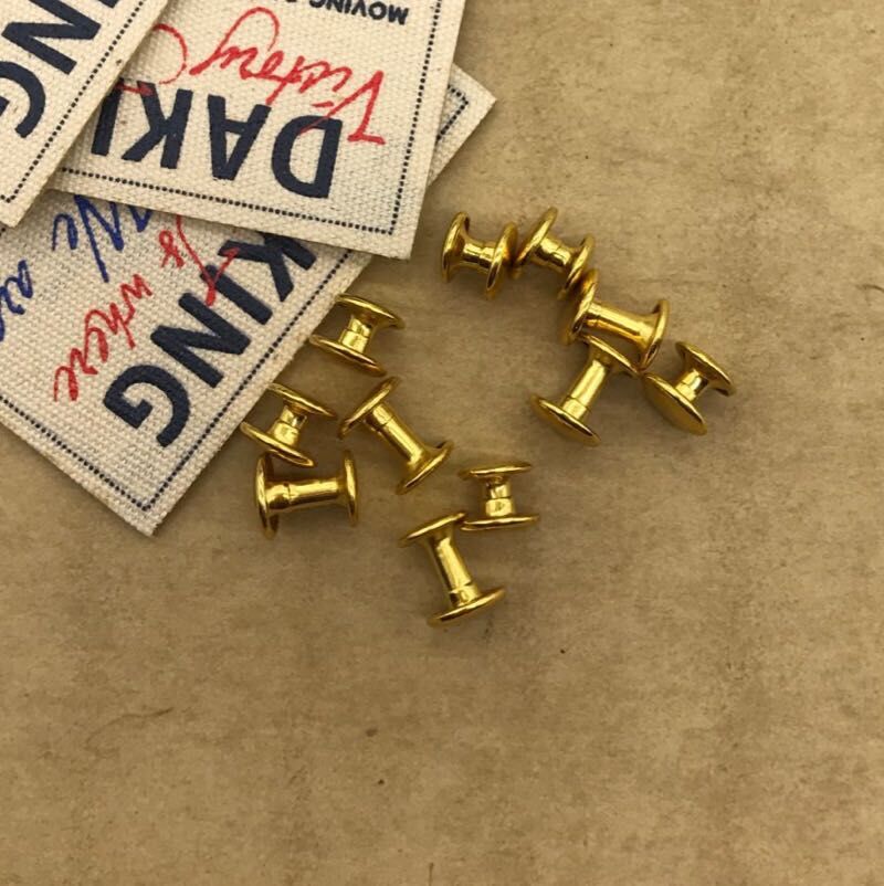 Goud Messing Dubbele Cap Ronde Rapid Rivet Punk Rock Leathercraft Rivet