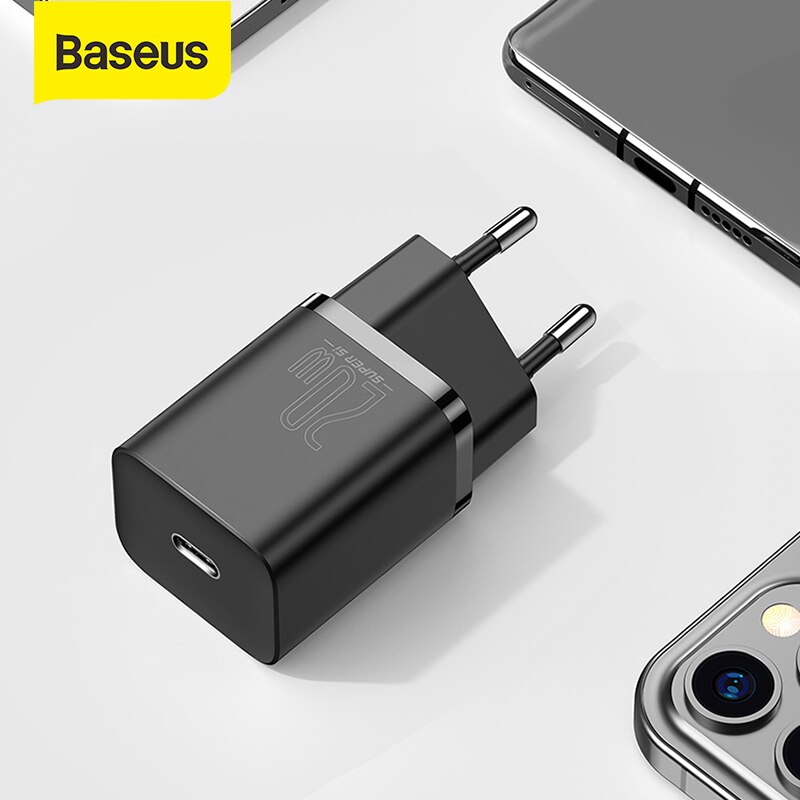 Baseus super  si 20w usb-c-ladegerät für iphone 12 pro max pd schnelllade-usb-c-reiseladegerät für iphone 12 mini