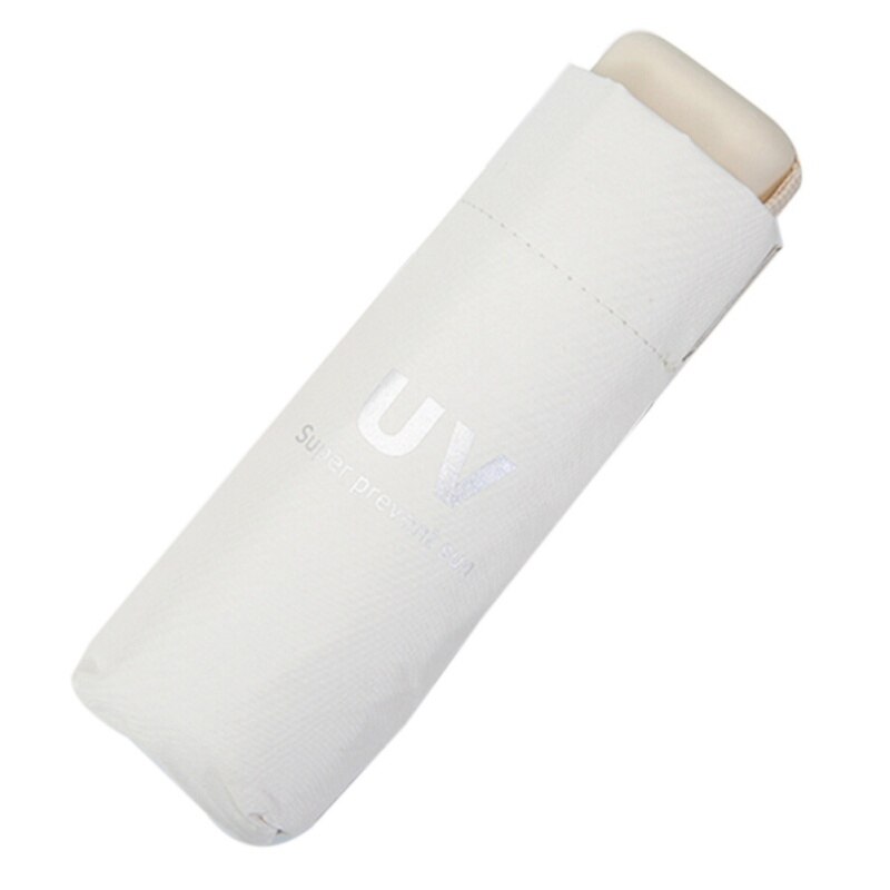 Sombrilla de vinilo para protegerse del sol upf, ligera y fresca, sombrilla de bolsillo plegable Cinco plegados para hombres y mujeres estudiantes #: Amarillo claro