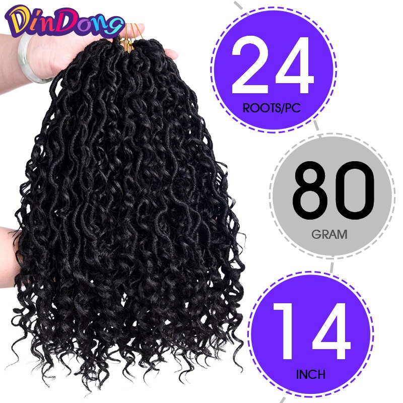 Dea Del Faux Locs Ricci Sintetici Trecce Boho uncinetto Treccia Disordinato Faux Locs Estensioni Dei Capelli Del uncinetto Della Boemia per Le Donne