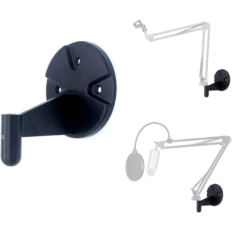 Wall Mount for Suspension Boom Arm, Round Plate and Attaching Holder Piece Compatible with Microphone Stand,Webcam Stand