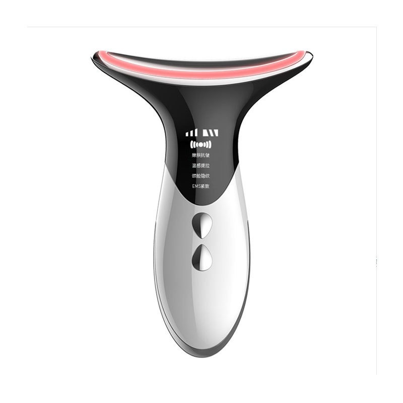 Masajeador térmico EMS para mujer, dispositivo de belleza facial con fotones LED, eliminador de arrugas, microcorriente, estiramiento y estiramiento del cuello