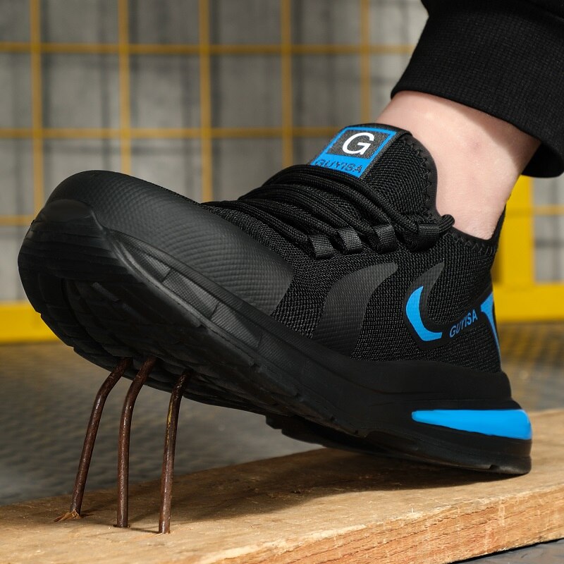 Men Safety Shoes Steel Toe Indestructible Man Work Safety Boots Anti-Smash Construction Anti-puncture Male Breathable Sneakers