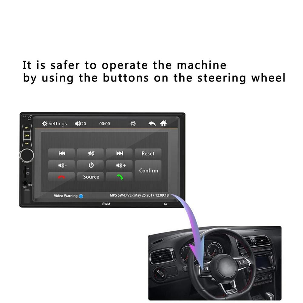 2 Din Car Multimedia Player GPS Navigation with Map 7 inch Touch Screen Wireless Radio MP3 MP5 Player Radios