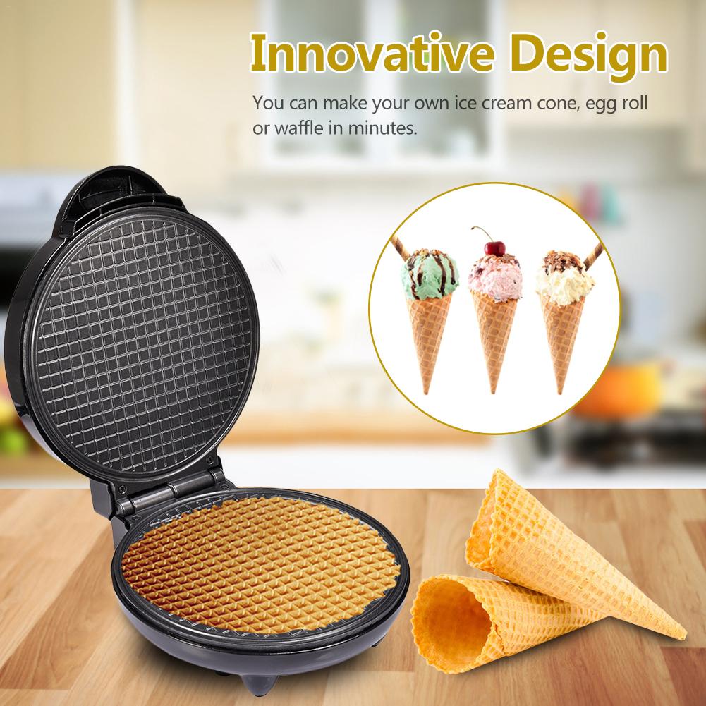 Multifunction Mini Waffle Maker Electric Doughnut Ice Cream Cone Grill Cake Oven Pan Eggette Machine Plates EU UK Plug