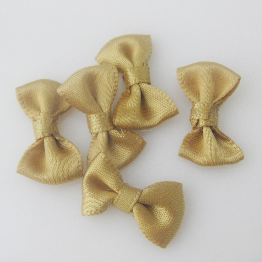 50Pcs 2CM long Line Shape Small Bows Satin Ribbon Knotted 35 Colors Cute Bowtie Clothes Headwear Ornament