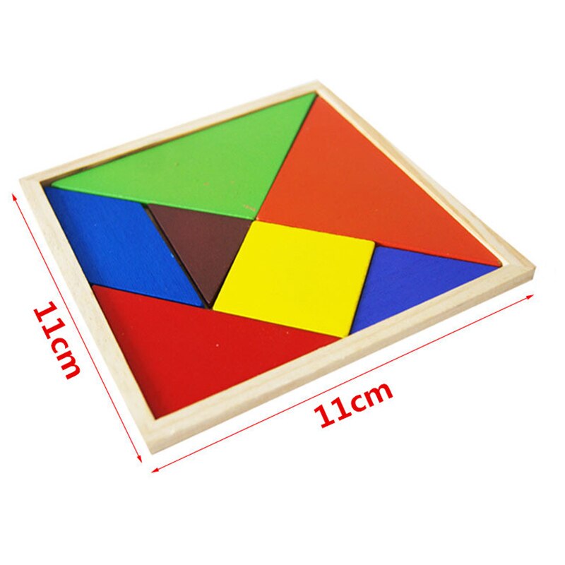7 Teile/satz Holz Tangram Puzzle Quadrat IQ Spiel Gehirn Teaser intelligent Pädagogisches Spielzeug Bunte Für freundlicher freundlicher