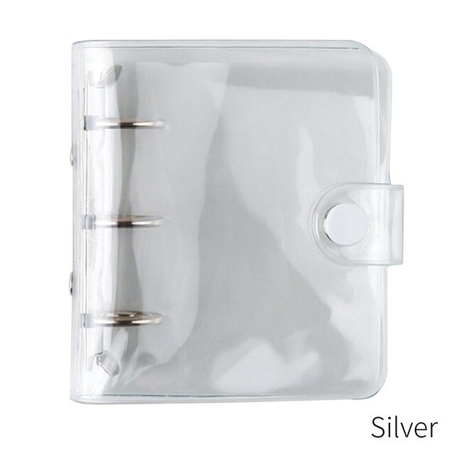 Loose Leaf Transparent Ring Binder Cover Binder Case Binder Loose Leaf Bag Light Weight Study Protect School Economic: silver