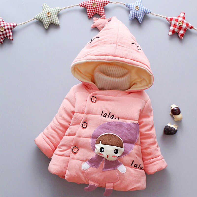 Lzh herfst winter baby meisjes casual buitenjas capuchon meisjes jas voor kinderen jas peuter kinderkleding 1-2-3-4: Roze / 9m