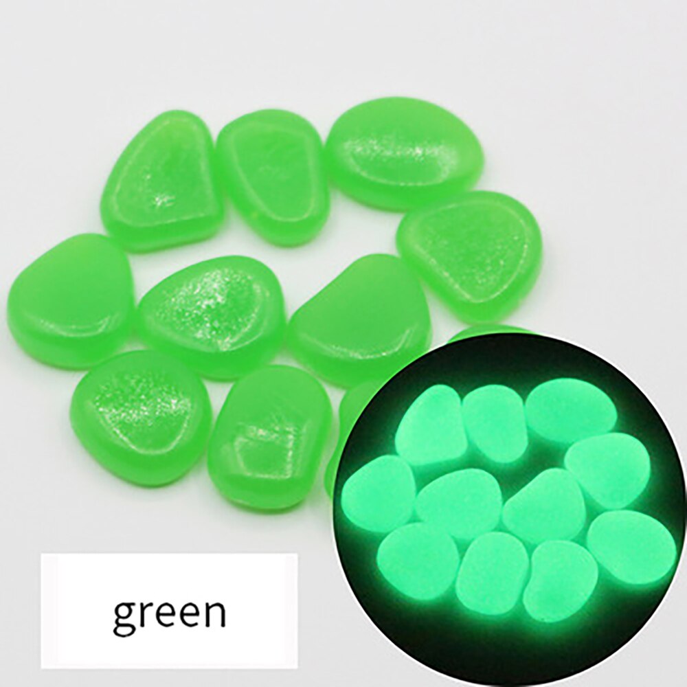 25/50pcs Luminous Stones Glow in the Dark Garden Pebbles Glow Stones Rocks for Walkways Garden Path Patio Lawn Garden Yard Decor: Green 100pcs