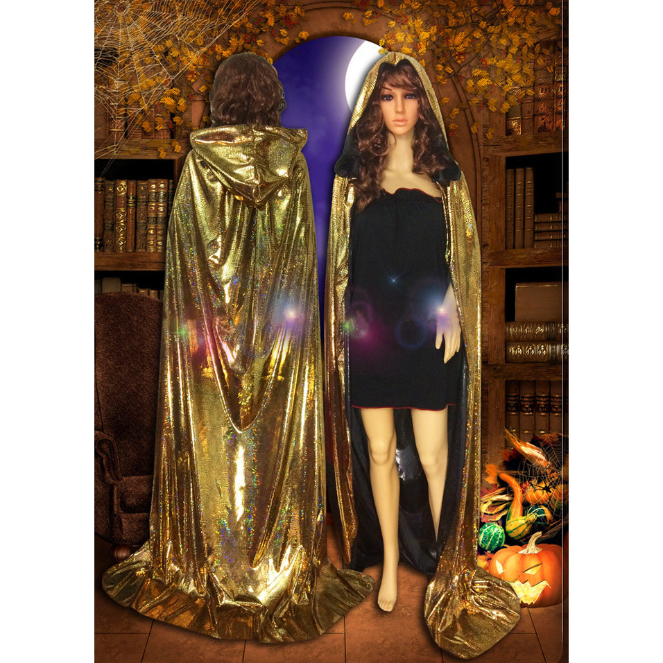 Cape gothique à capuche pour adultes, tenue de Wicca, Cape de sorcière, Costumes d'halloween, scène de vampire, fantaisie