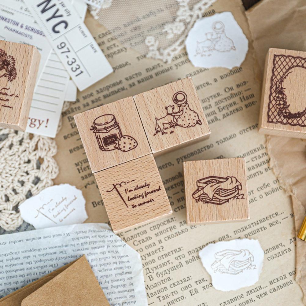 Stamp Seal Mold Three-dimensional Carving Portable Safe Handbook Diary Wooden Stamp Stamp Seal for Handicraft
