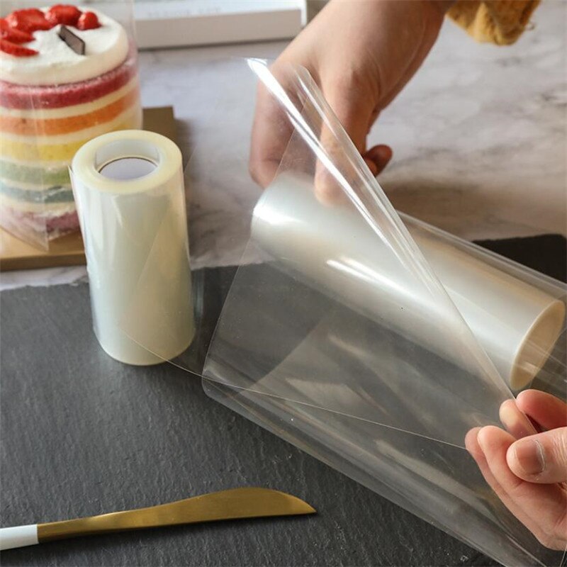 1 Roll Transparent Clear Cake Baking Collar Kitchen Cake Wrapping Tape Surround Film Lining Rings Cake Decorating Mold