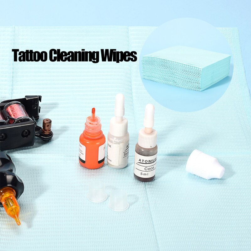 20 Stuks Tattoo Cleaning Doekjes Wegwerp Dental Piercing Slabbetjes Waterdichte Non-woven Wegwerp Vellen Papier Tattoo Accessoires
