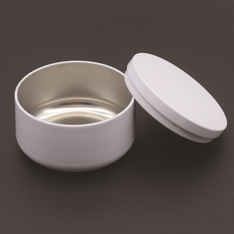 12Pcs Round Metal Tin Box with Lid Bulk Candle Tin Black Gold Jar Storage Empty Pot Plain Screw Top Cans Cosmetic Container: white