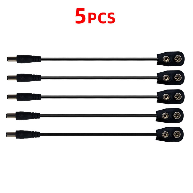 9V Battery Clip Converter Power Cables Snap Connector DC 2.1 5.5mm Plug For Guitar Effect Pedal Power Supply Cable: PURPLE
